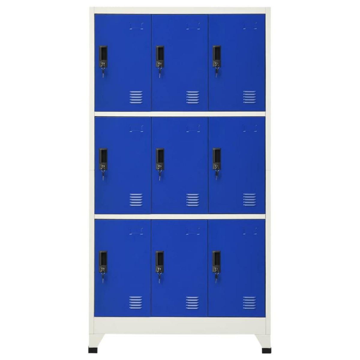 VIDAXL Armoire a casiers Gris et bleu 90x45x180 cm Acier