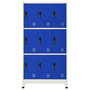Voir la diapositive 2 : VIDAXL Armoire a casiers Gris et bleu 90x45x180 cm Acier