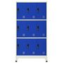 Voir la diapositive 2 : VIDAXL Armoire a casiers Gris et bleu 90x45x180 cm Acier