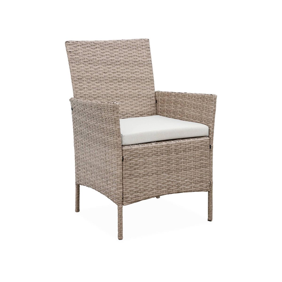 SWEEEK Ensemble de jardin en résine tressée, salon 4 places   fauteuil Moltès