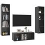 Voir la diapositive 3 : VIDAXL Ensemble de meubles TV 3 pcs Gris brillant Bois d'ingenierie