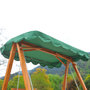 Voir la diapositive 5 : OUTSUNNY Balancelle de jardin 3 places 2 tablettes support 1,95L x 1,3l x 1,85H m charge max. 360 Kg bois de pin vert