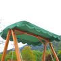 Voir la diapositive 5 : OUTSUNNY Balancelle de jardin 3 places 2 tablettes support 1,95L x 1,3l x 1,85H m charge max. 360 Kg bois de pin vert