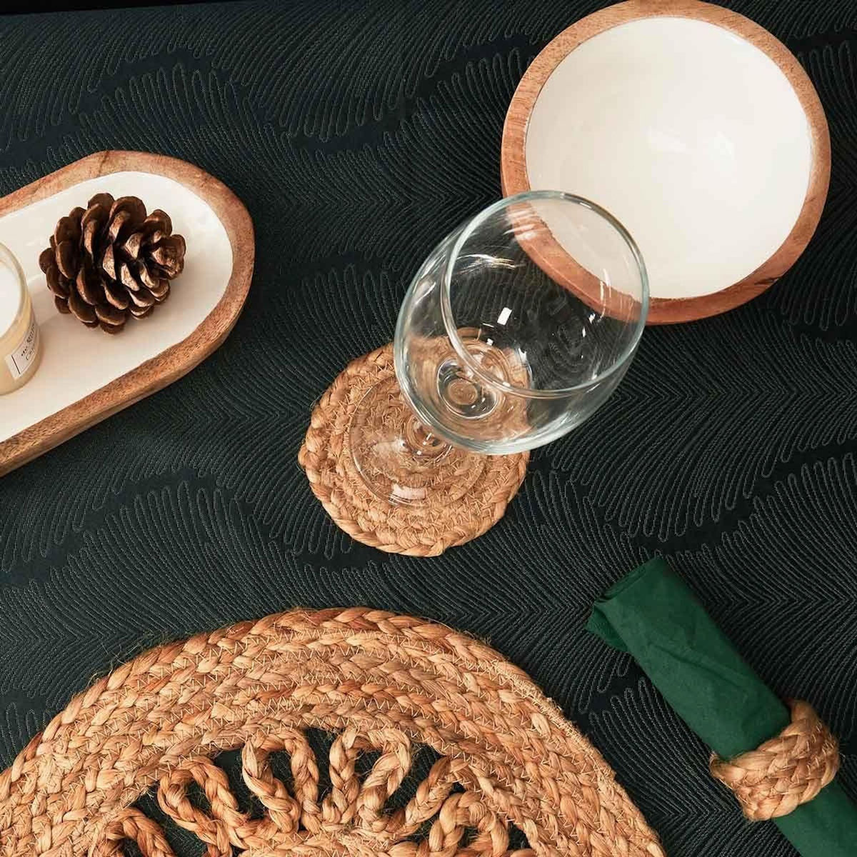 Paris Prix Lot de 4 Dessous de Verre en Jute  Rond  10cm Naturel