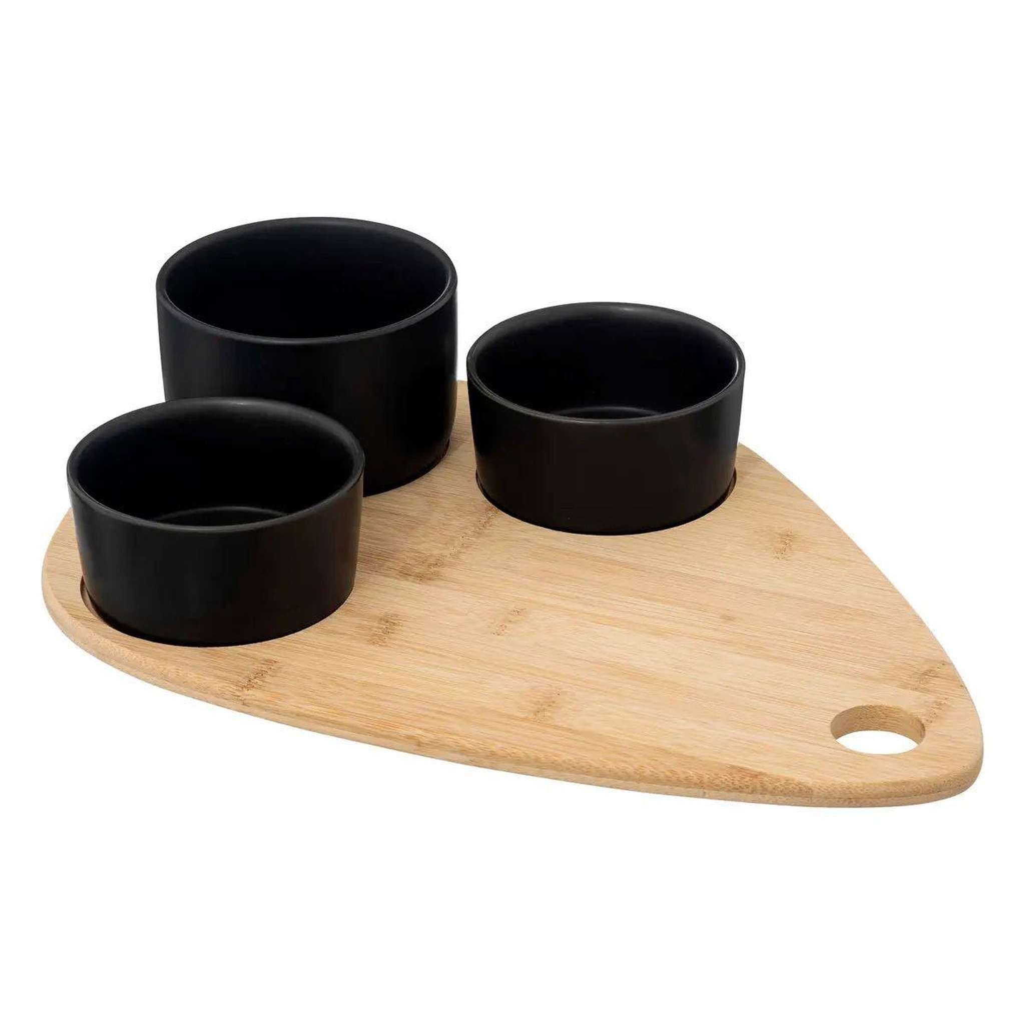 SECRET DE GOURMET Service apéritif 4 pièces  bambou  35cm noir
