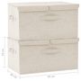 Voir la diapositive 6 : VIDAXL Boîtes de rangement 2 pcs Tissu 50x30x25 cm Creme