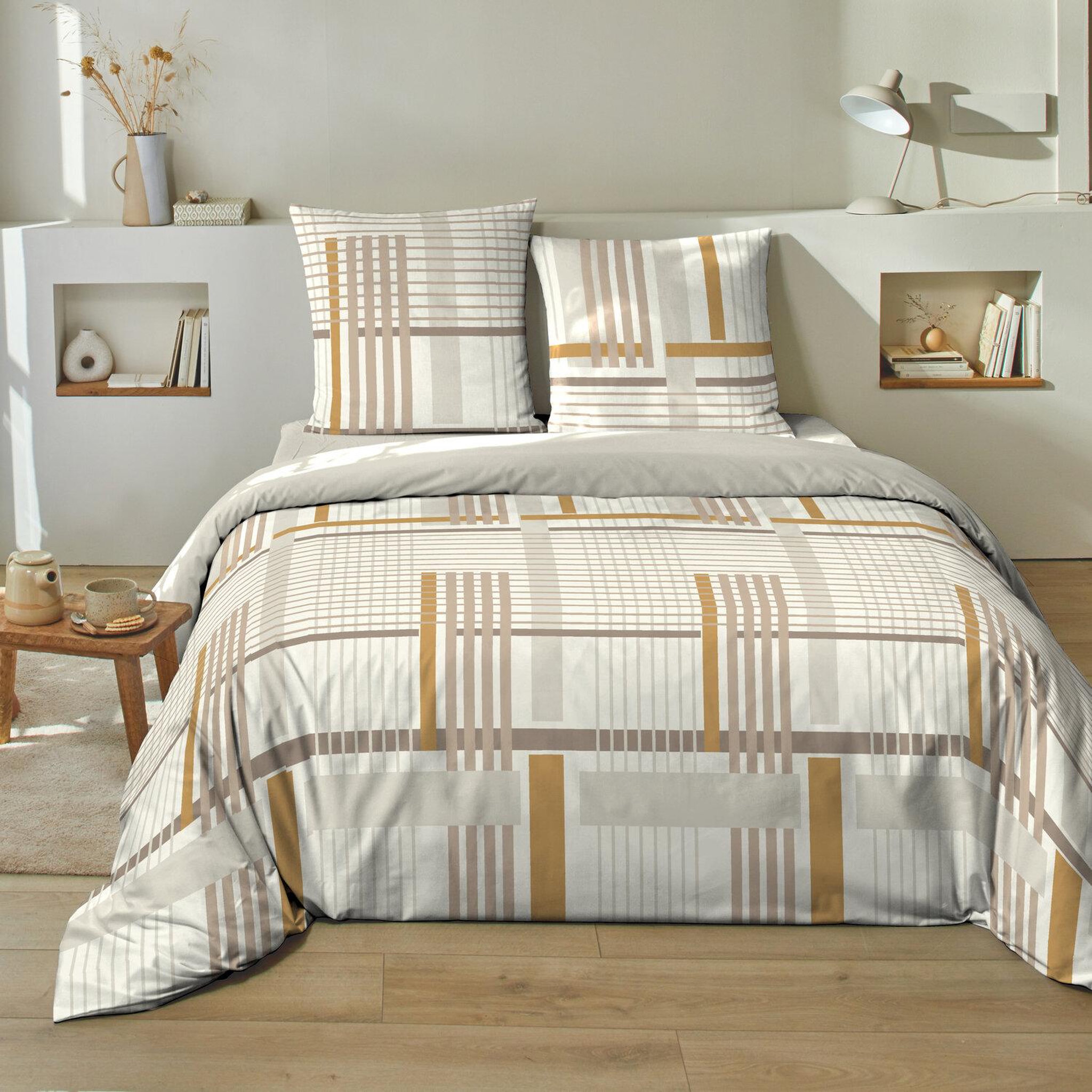 Voir la diapositive 1 : Home collection Parure housse de couette 100% coton 51 fils eloi
