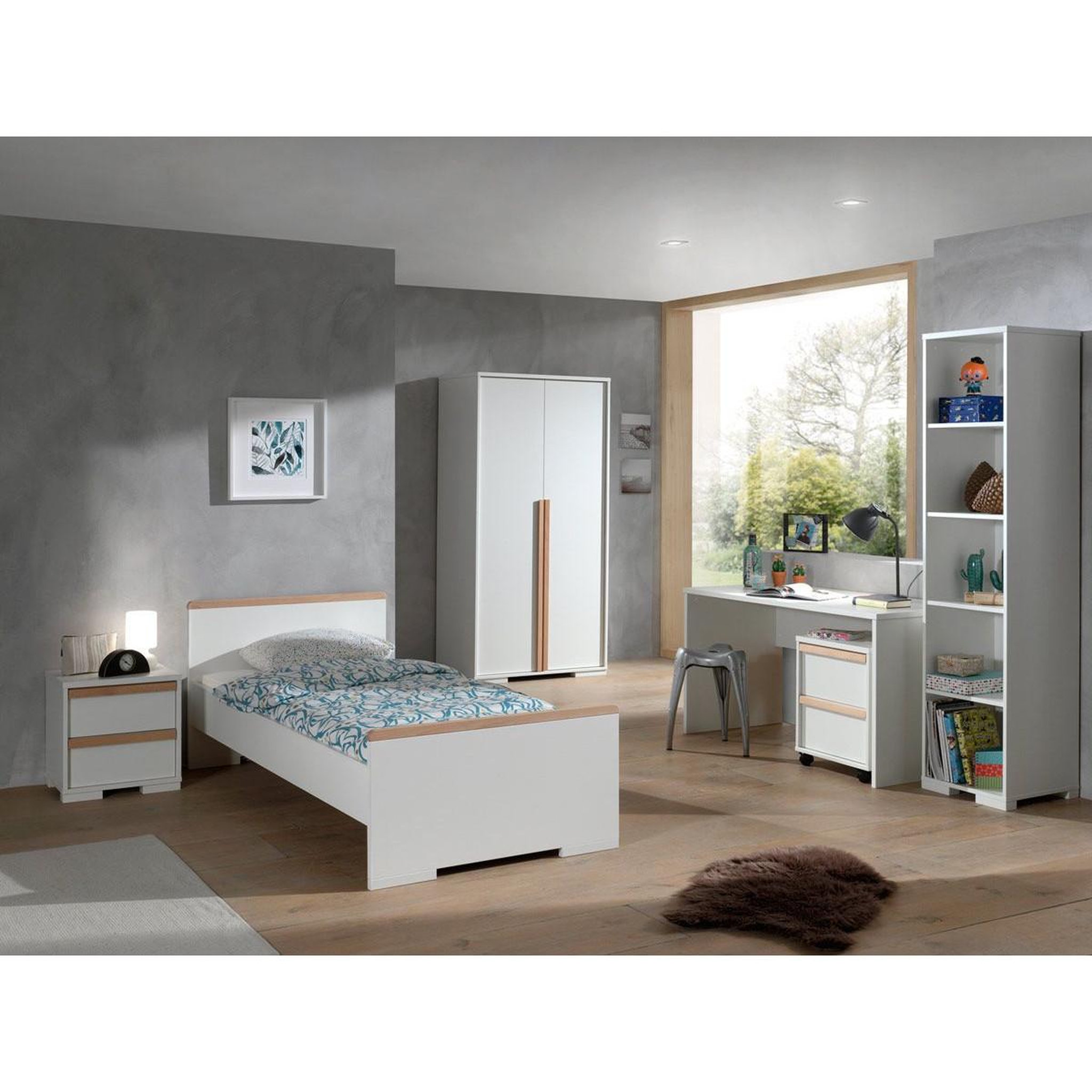 Voir la diapositive 3 : Paris Prix Caisson de Bureau 2 Tiroirs  London  60cm Blanc