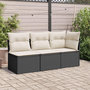Voir la diapositive 3 : VIDAXL Canape de jardin sans accoudoirs coussins noir resine tressee
