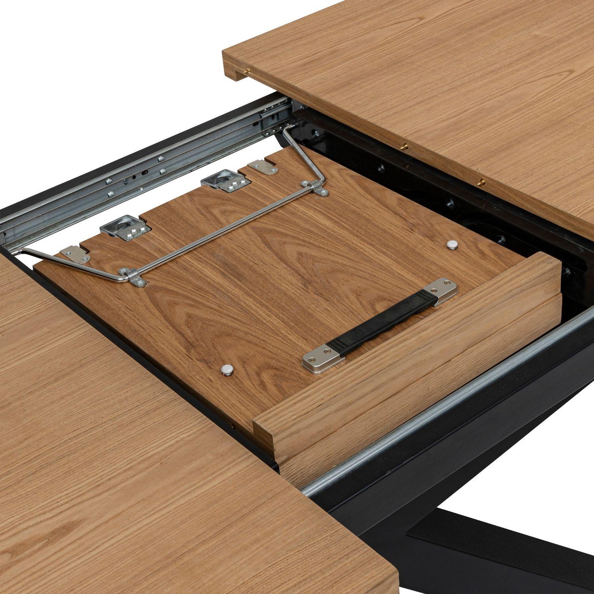 Voir la diapositive 6 : ATMOSPHERA Table à manger extensible olaf en bois et métal pour 6 à 8 personnes - marron