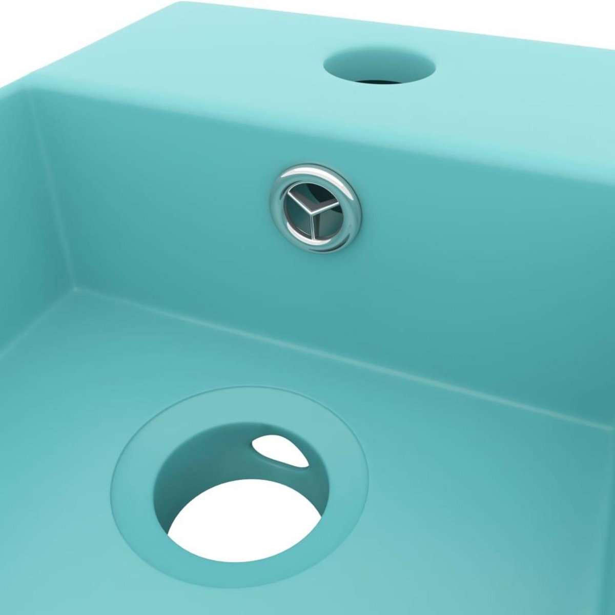 VIDAXL Lavabo de salle de bain avec trop-plein Ceramique Vert clair