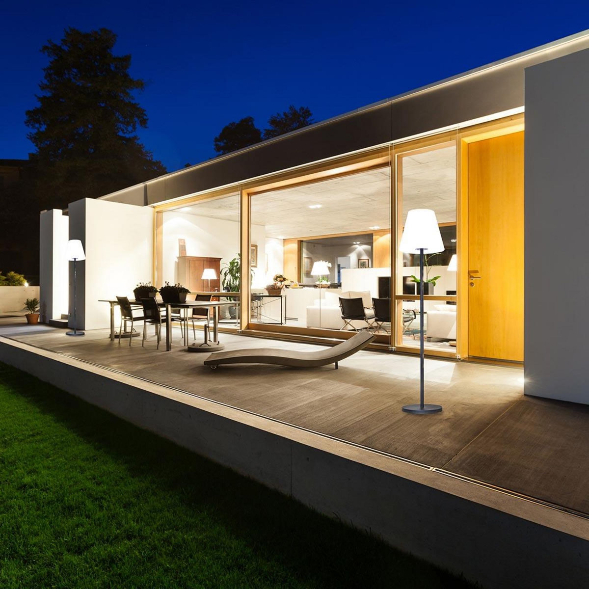 Lumisky Lampadaire lumineux solaire STANDY Blanc Acier H150cm