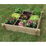 Voir la diapositive 4 : GARDENSTAR Carré Potager avec séparateurs - Bois - 90x90x20cm