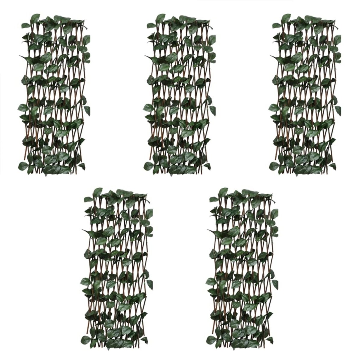 VIDAXL Clotures treillis de saule 5pcs feuille artificielle 180x120 cm
