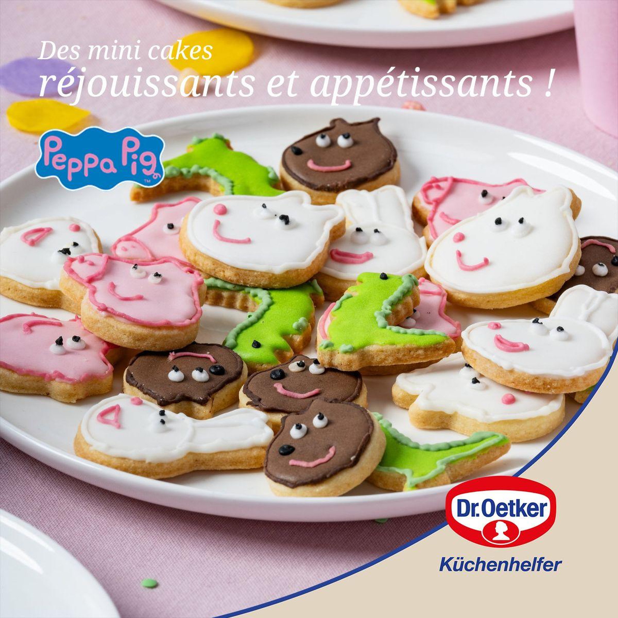 Voir la diapositive 2 : DR.OETKER Moule mini cakes silicone 29 x 17,5 cm dr. Oetker peppa pig