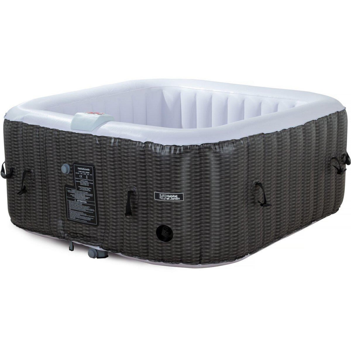 Habitat et Jardin Spa gonflable en PVC  Nice  - 4 places - Marron/crème