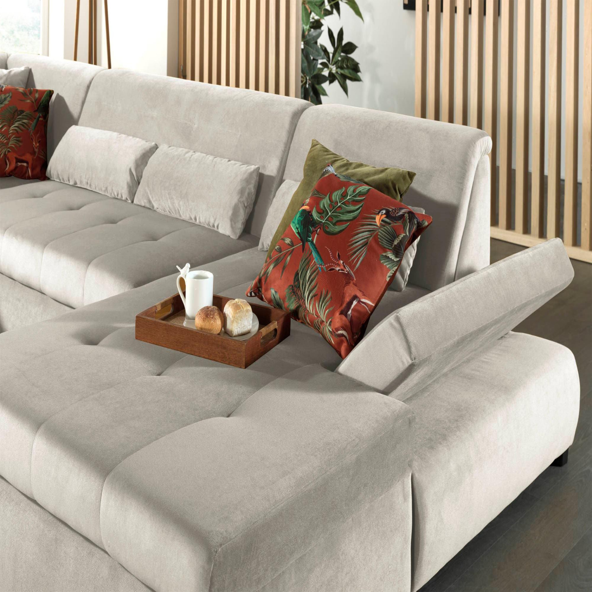 Voir la diapositive 3 : LISA DESIGN Vermont - canapé panoramique d'angle gauche - 7 places - xxl - en velours