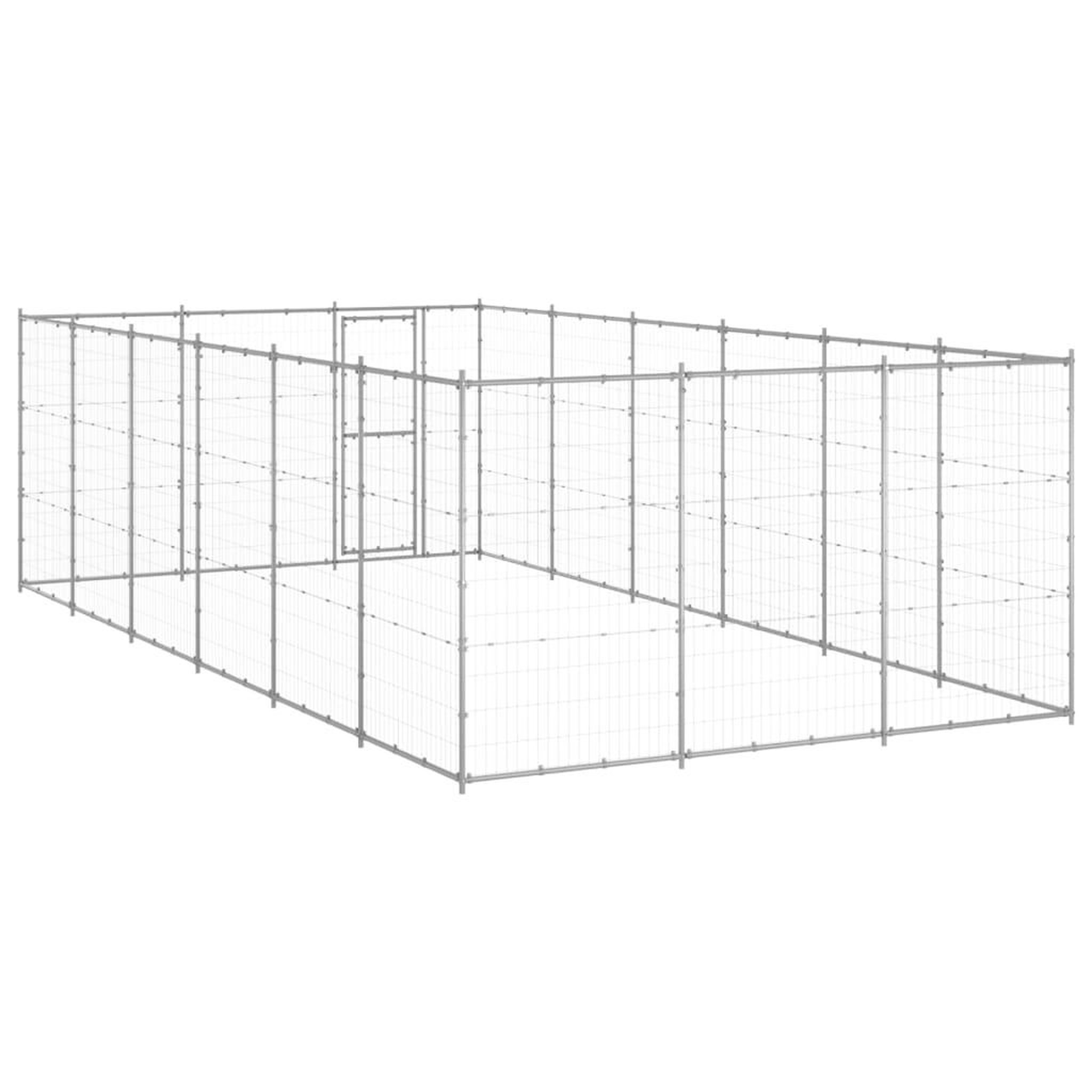 Voir la diapositive 4 : VIDAXL Chenil exterieur Acier galvanise 21,78 m²
