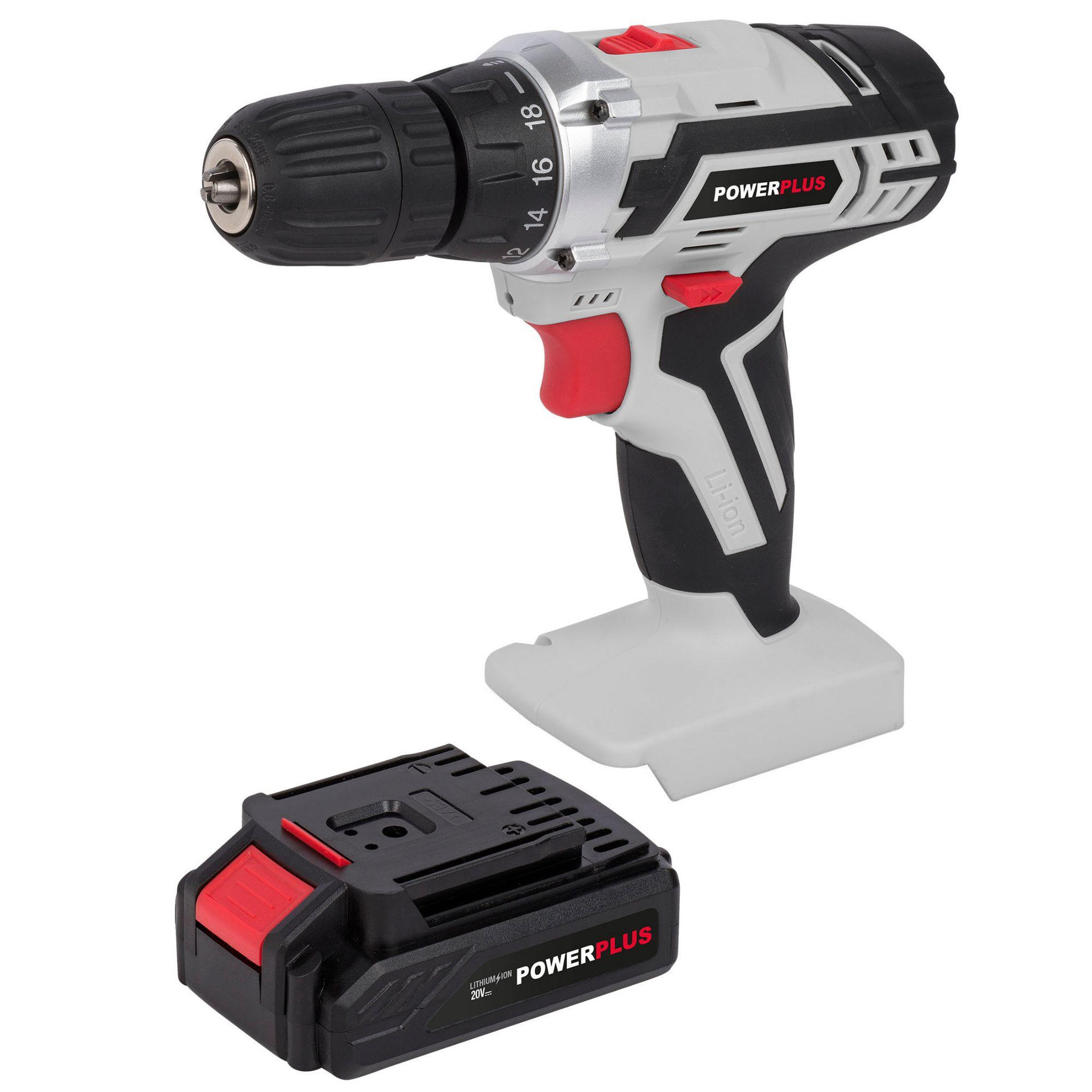Voir la diapositive 2 : POWERPLUS Perceuse Visseuse 20V PowerPlus