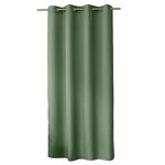 TOILINUX Rideau en toile unie Basic à 8 œillets - 140 x 240 cm - Vert argile. Coloris disponibles : Vert, Orange