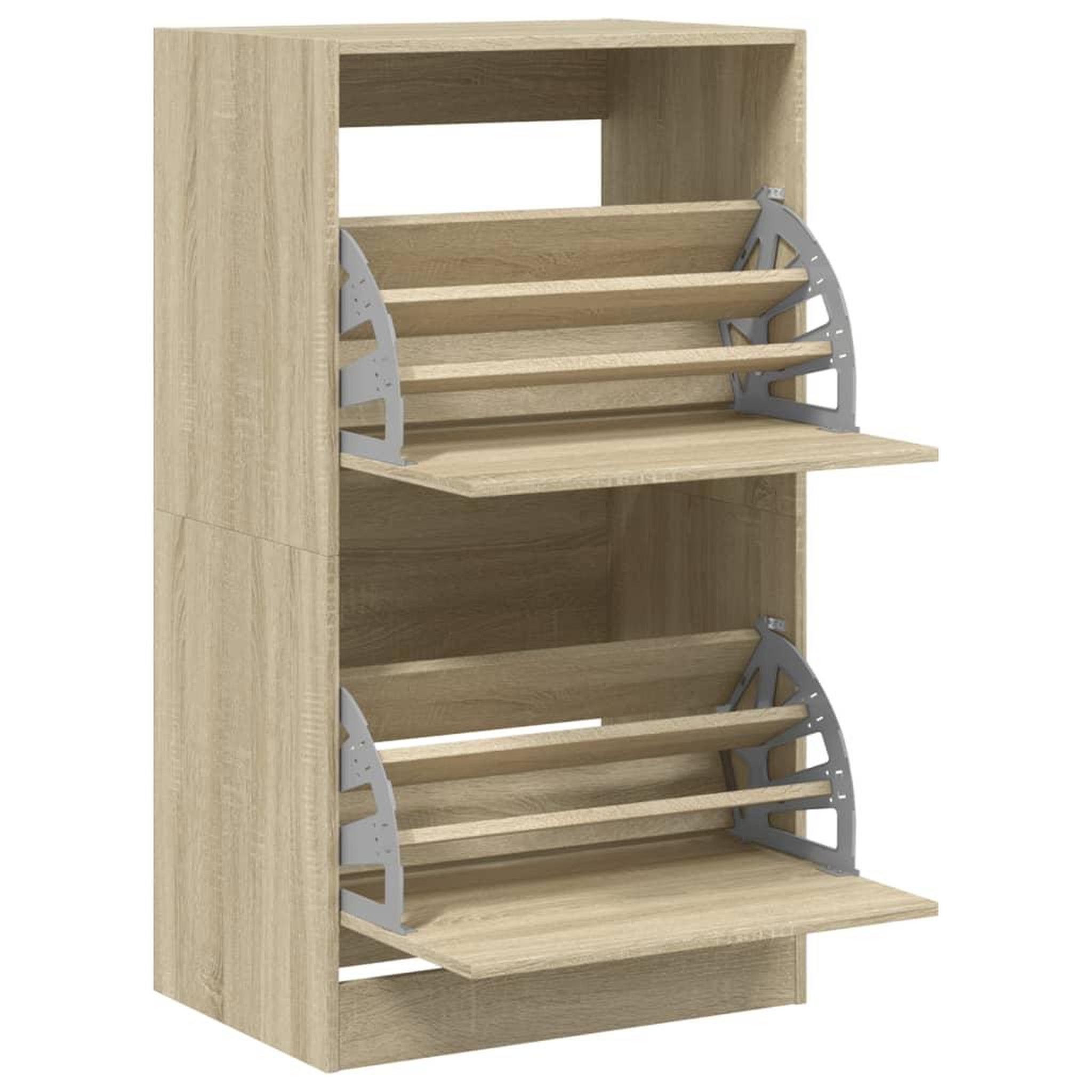 Voir la diapositive 5 : VIDAXL Armoire a chaussures 2 tiroirs rabattables chene sonoma