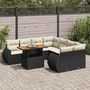 Voir la diapositive 1 : VIDAXL Salon de jardin 9 pcs avec coussins noir resine tressee