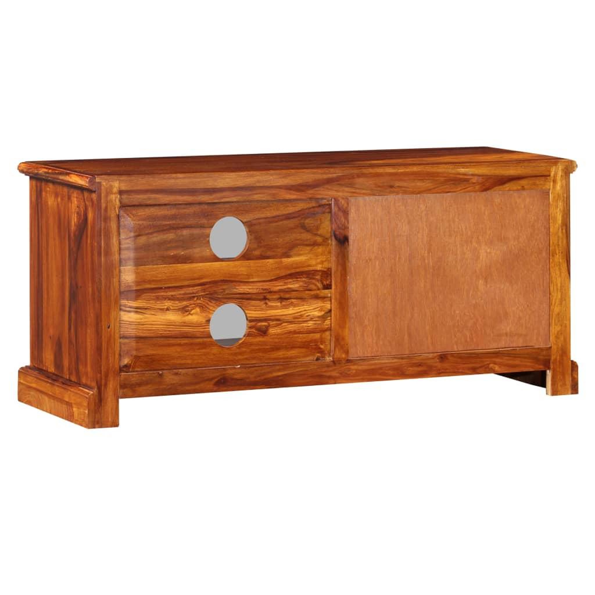 Voir la diapositive 4 : VIDAXL Meuble tv bois massif de sesham 90x30x40 cm