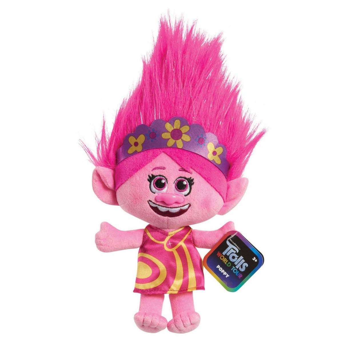 GIOCHI PREZIOSI Peluche 20 cm avec sons - Trolls 2 Tournée Mondiale - Medley Poppy