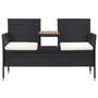 Voir la diapositive 2 : VIDAXL Banc de jardin 2places et table a the 143cm Resine tressee Noir