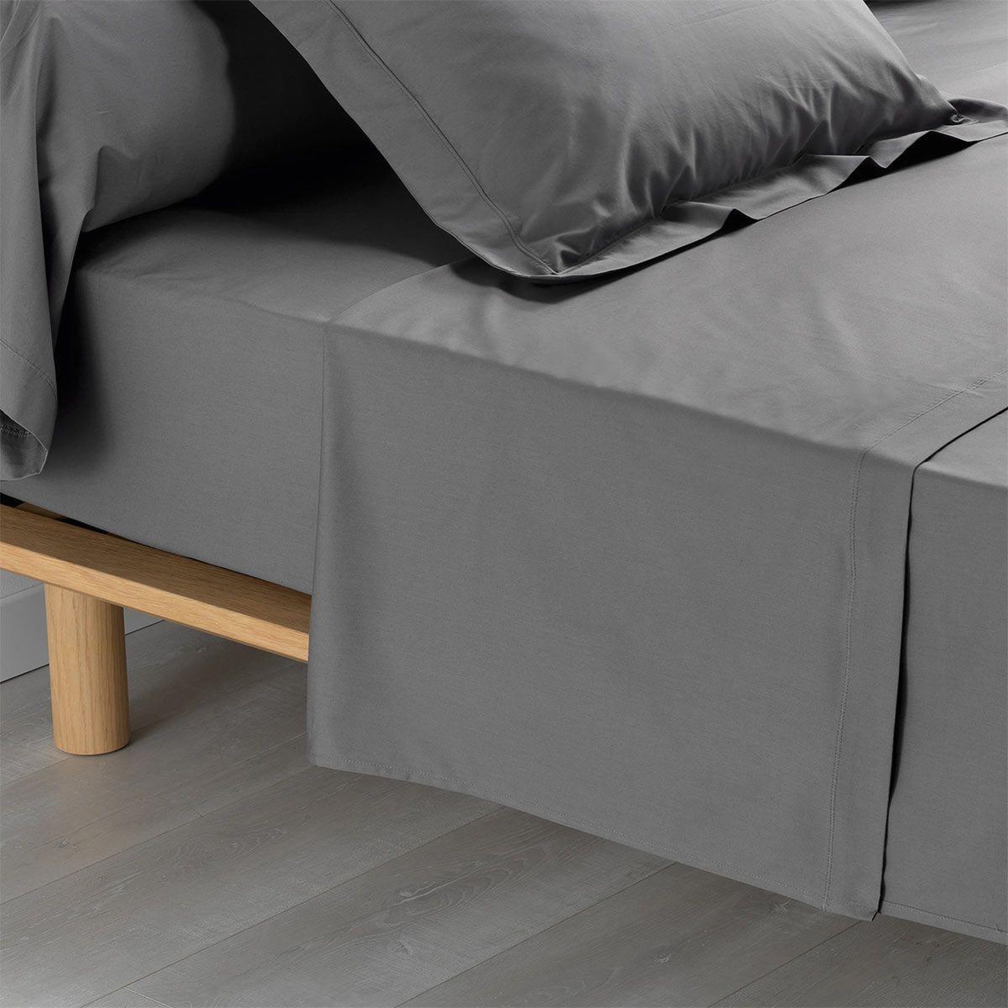 Douceur d'Intérieur Drap plat  percaline  180x290cm anthracite