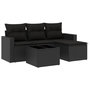 Voir la diapositive 2 : VIDAXL Salon de jardin 5 pcs avec coussins noir resine tressee