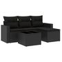 Voir la diapositive 2 : VIDAXL Salon de jardin 5 pcs avec coussins noir resine tressee