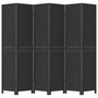 Voir la diapositive 4 : VIDAXL Cloison de separation 6 panneaux noir bois de paulownia massif