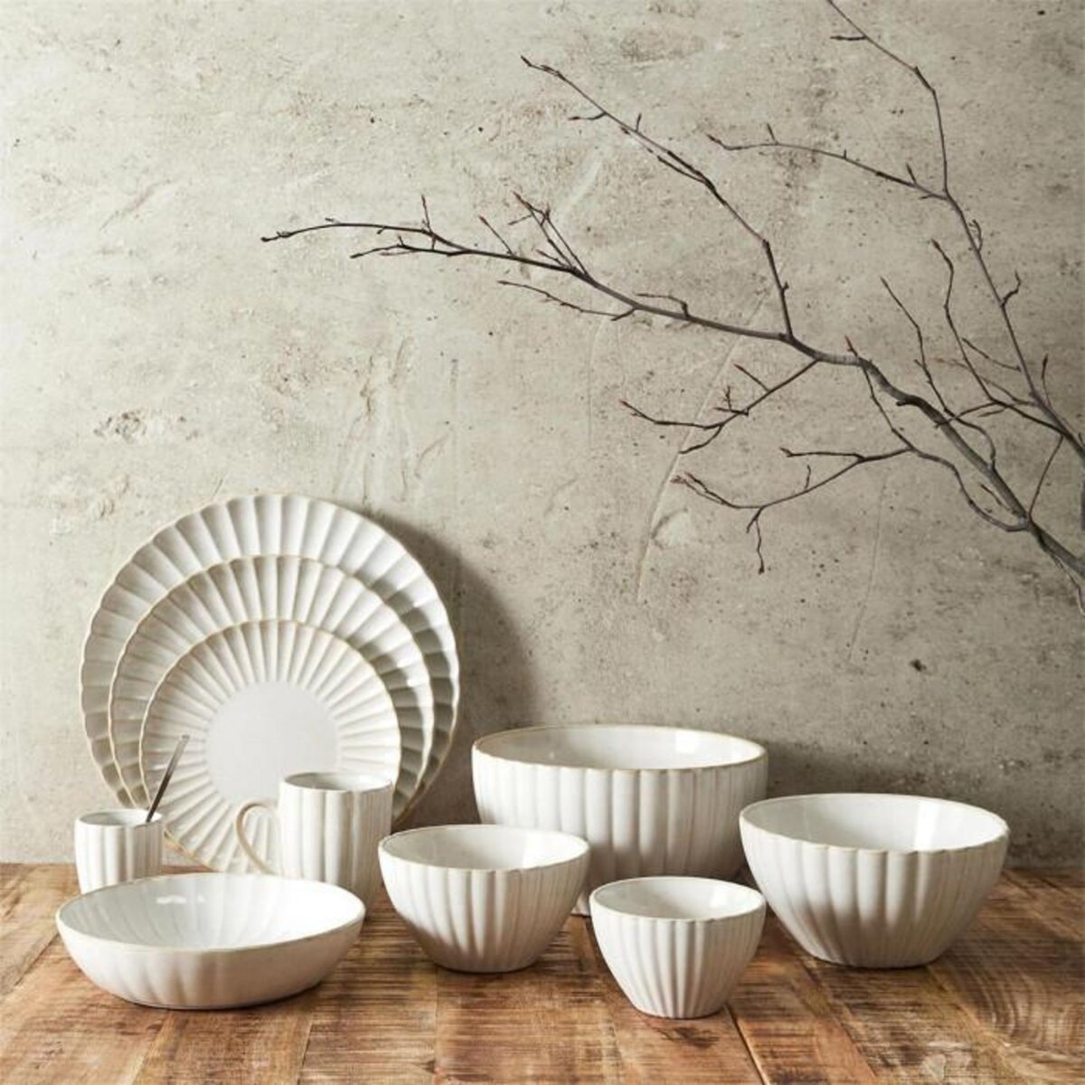 Paris Prix Lot de 6 Assiettes à Dessert  Vlora  21cm Beige