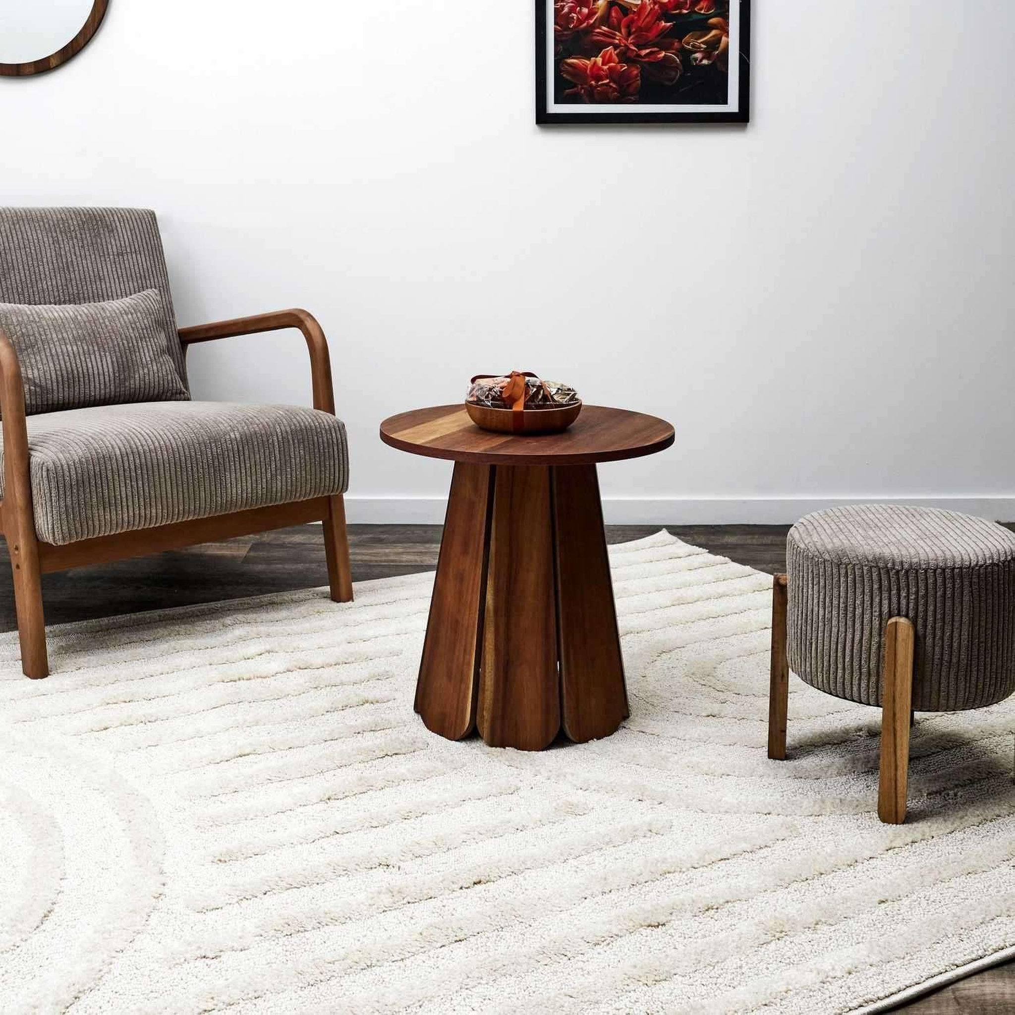 Voir la diapositive 2 : The Home Deco Factory Table d'appoint ronde effet acacia visby - marron