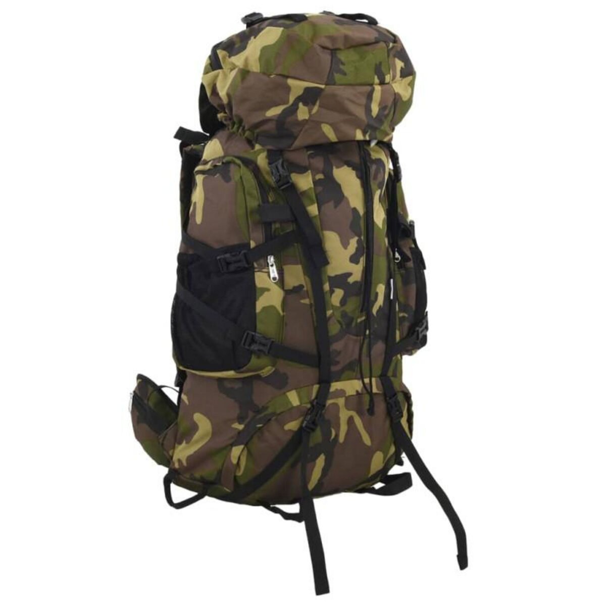 VIDAXL Sac à dos de randonnée vert camouflage 100 L tissu oxford