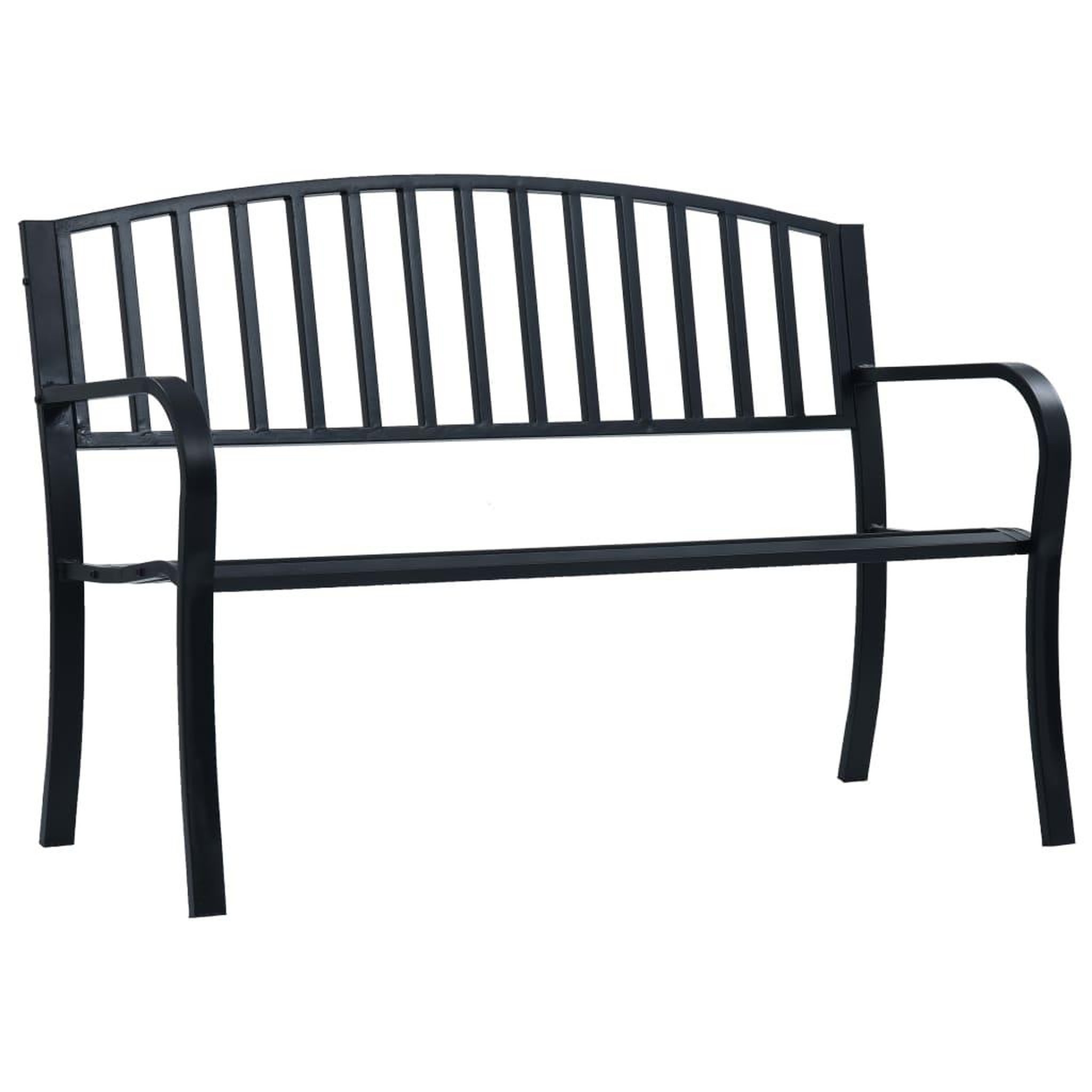 Voir la diapositive 1 : VIDAXL Banc de jardin 125 cm Noir Acier