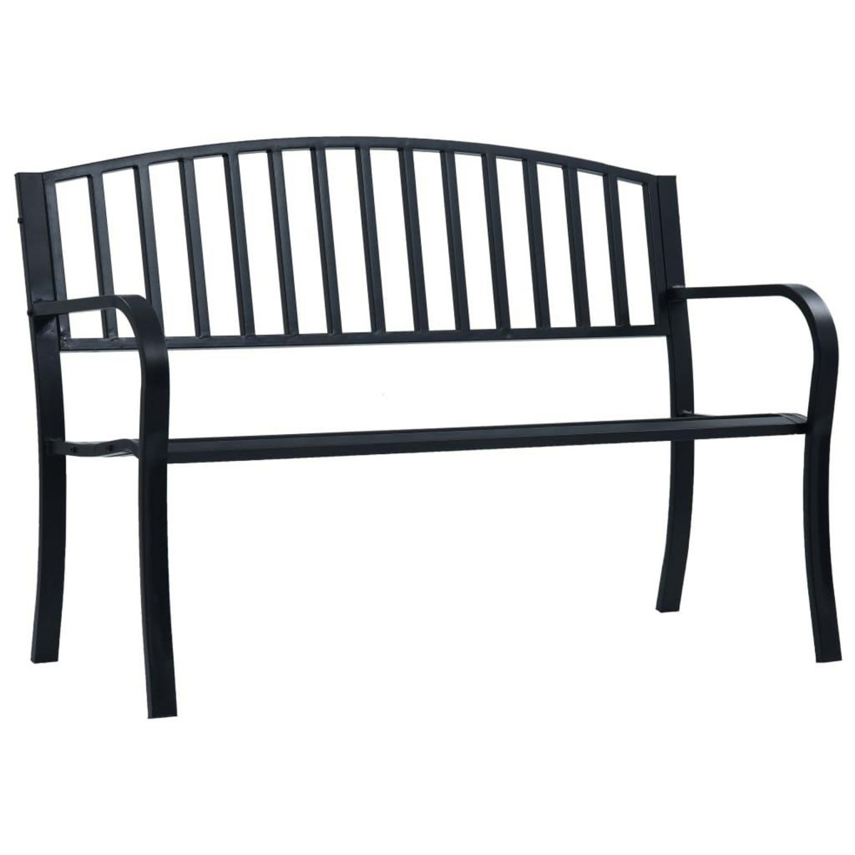 VIDAXL Banc de jardin 125 cm Noir Acier
