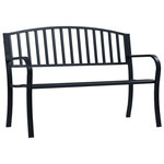 VIDAXL Banc de jardin 125 cm Noir Acier