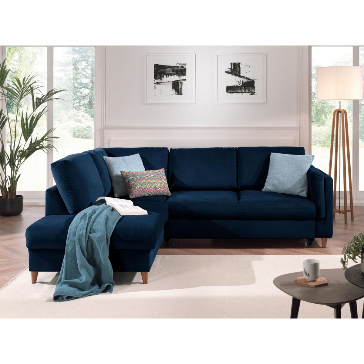 LISA DESIGN Brooke - canapé d'angle gauche - convertible - 5 places - en velours