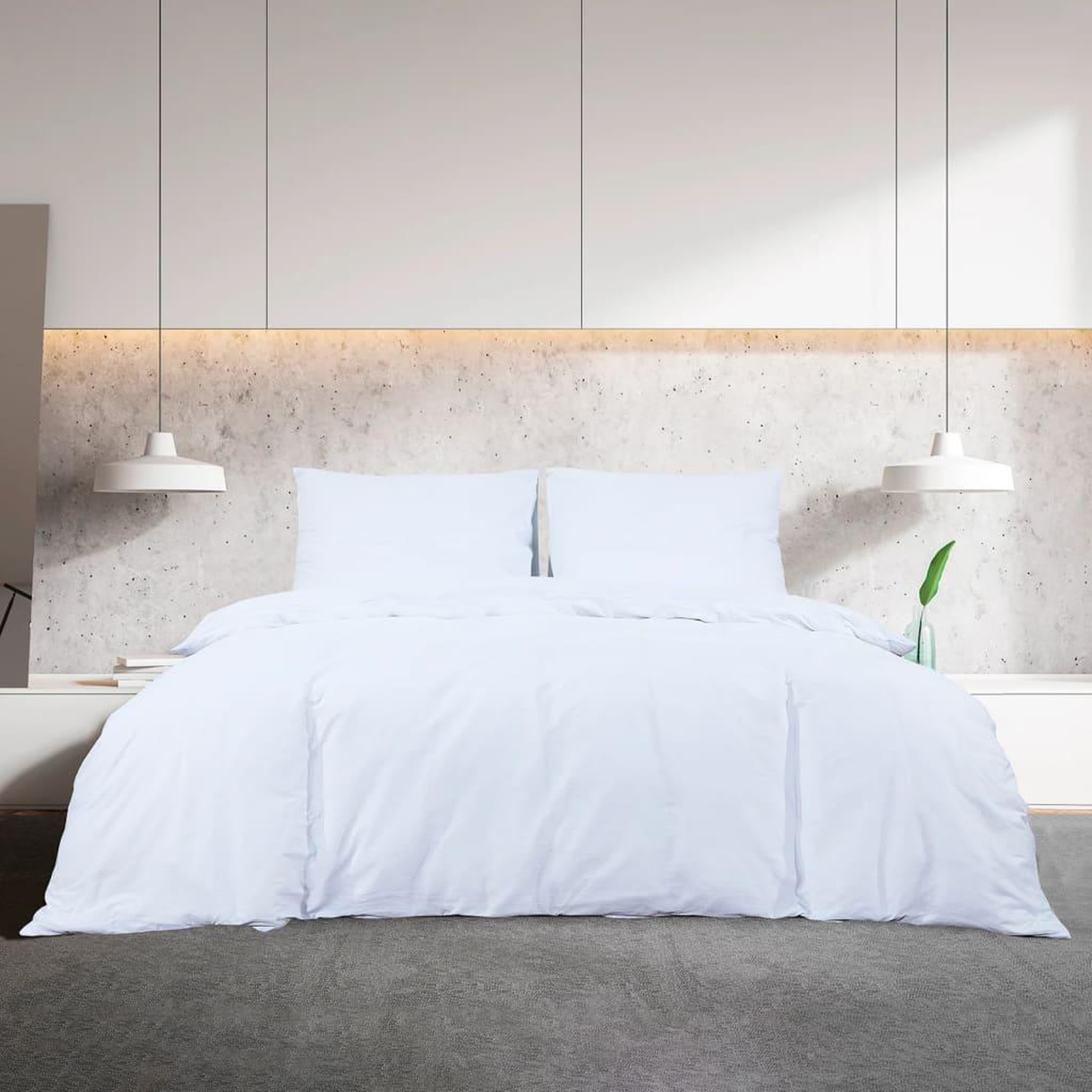 Voir la diapositive 3 : VIDAXL Ensemble de housse de couette Blanc 200x200 cm Coton