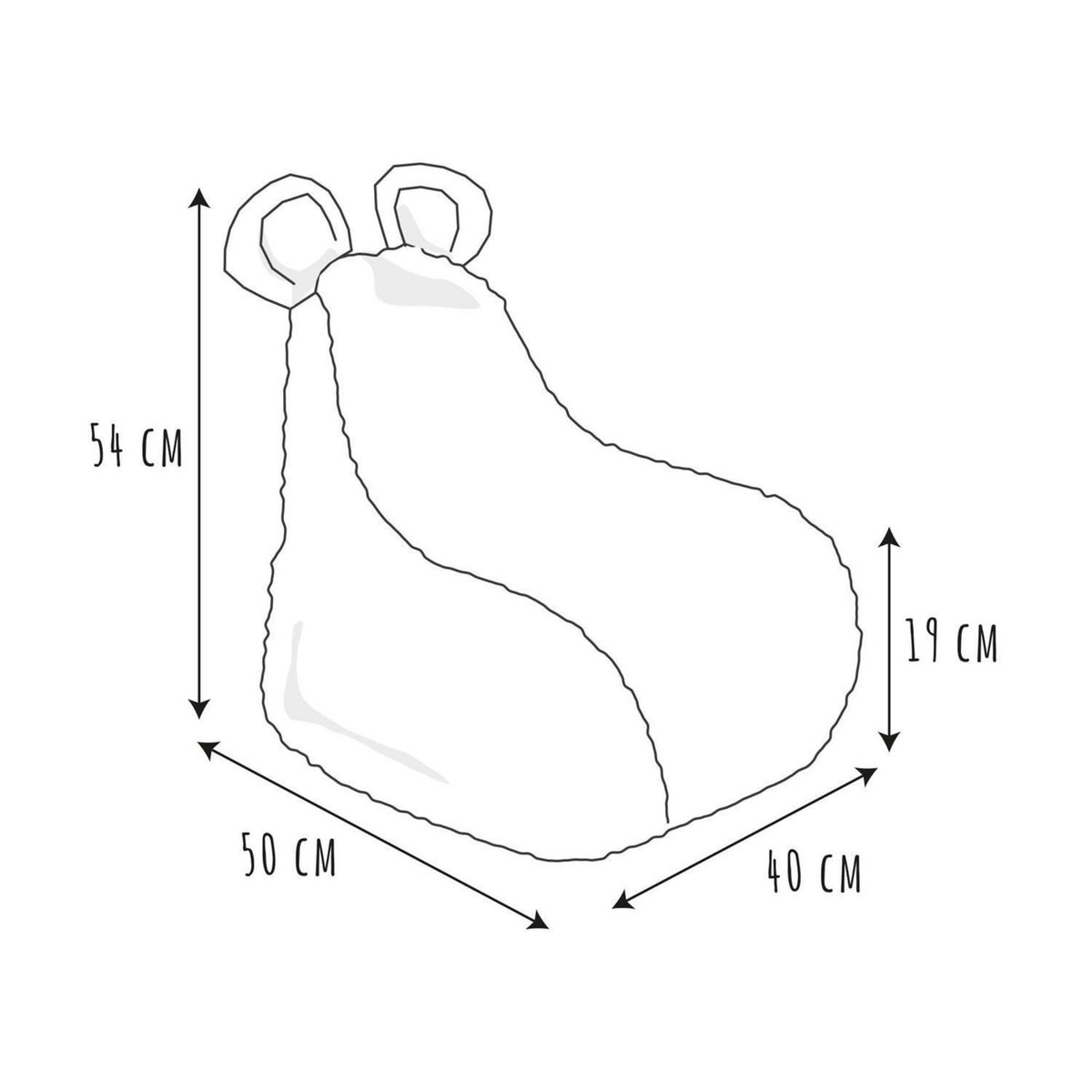 TOILINUX Fauteuil pour enfant en forme de poire imitiation fourrure - Blanc