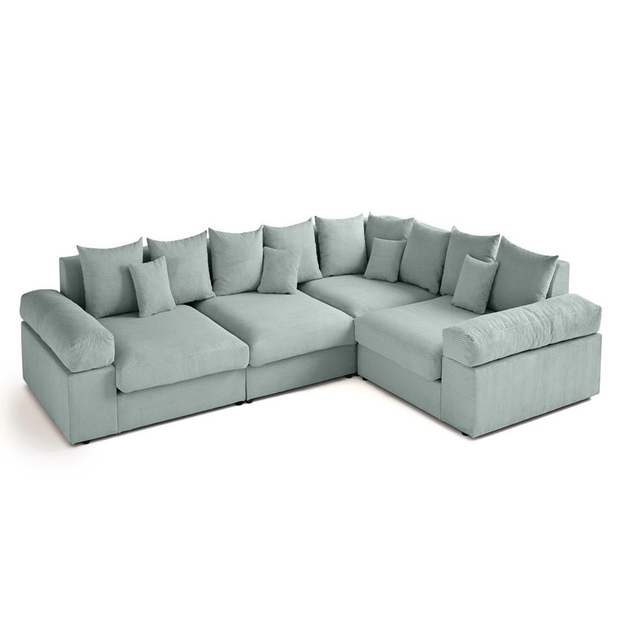Voir la diapositive 3 : LISA DESIGN Aspen - canapé d'angle réversible 5 places - assise profonde - en velours côtelé