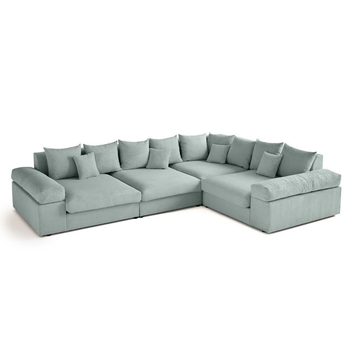 LISA DESIGN Aspen - canapé d'angle réversible 5 places - assise profonde - en velours côtelé