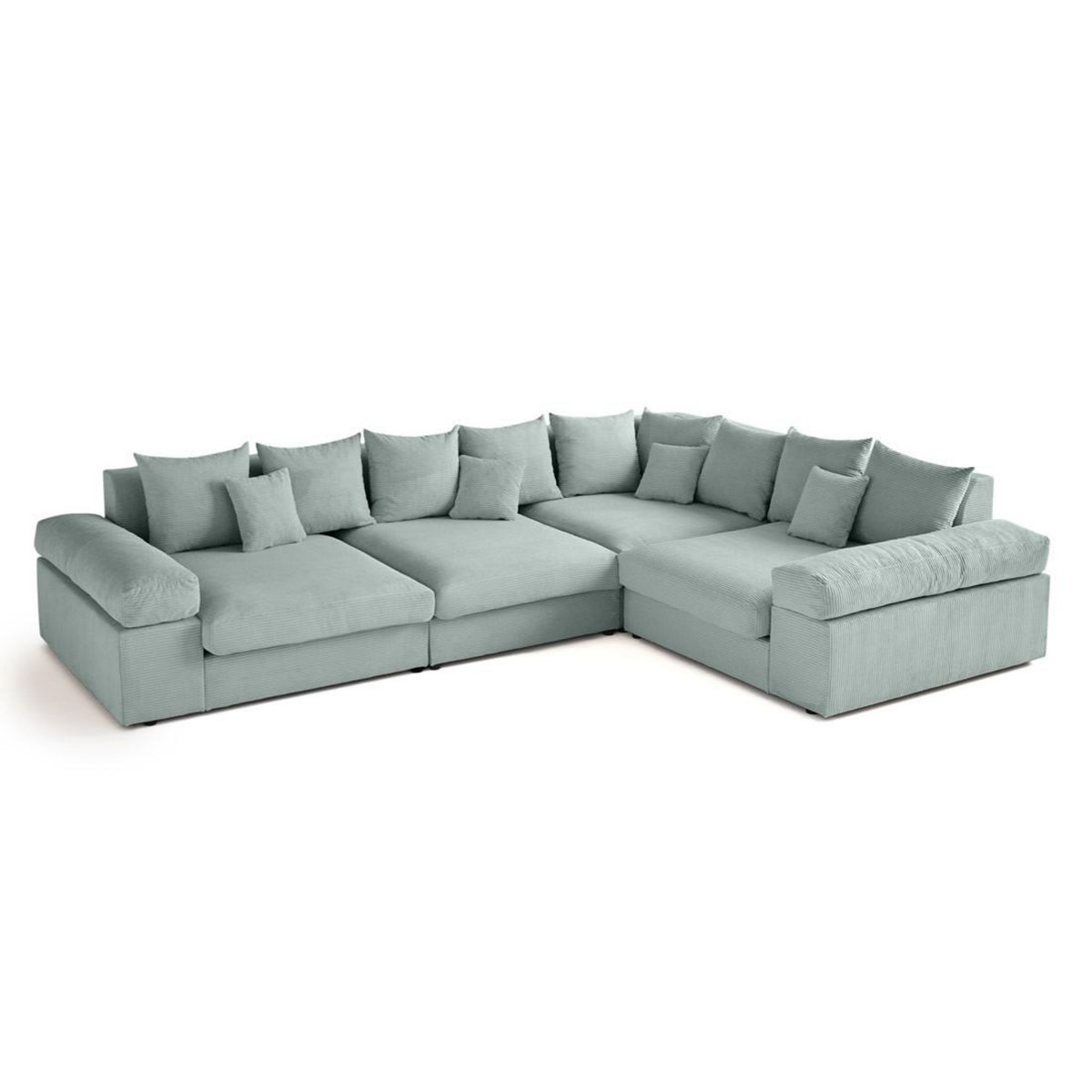 LISA DESIGN Aspen - canapé d'angle réversible 5 places - assise profonde - en velours côtelé