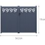 Voir la diapositive 3 : Habitat et Jardin Portail aluminium semi-ajouré à motif  Maya  - 340 x 180 cm - Gris
