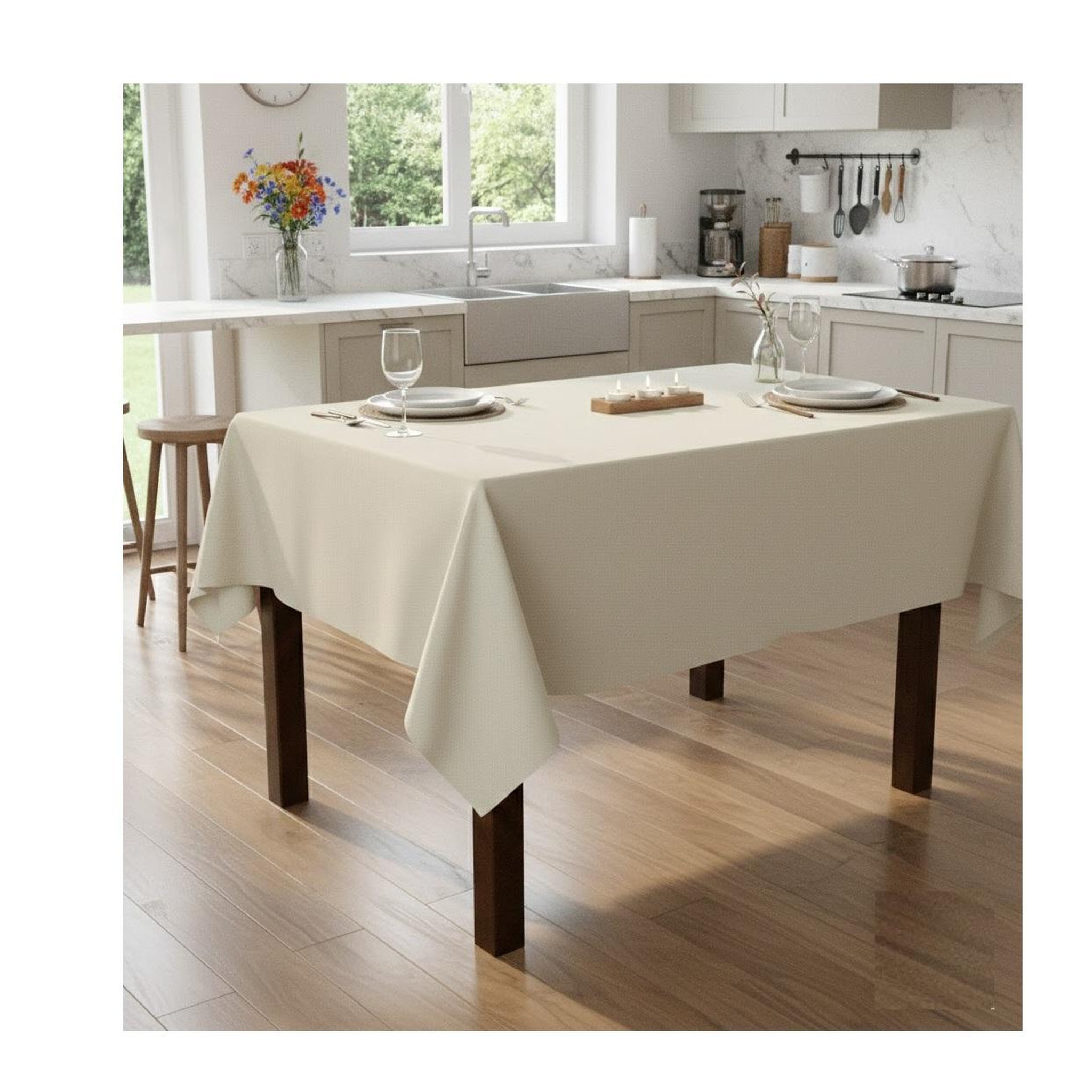 Voir la diapositive 2 : Eden Nappe en polyester finition ourlet nels