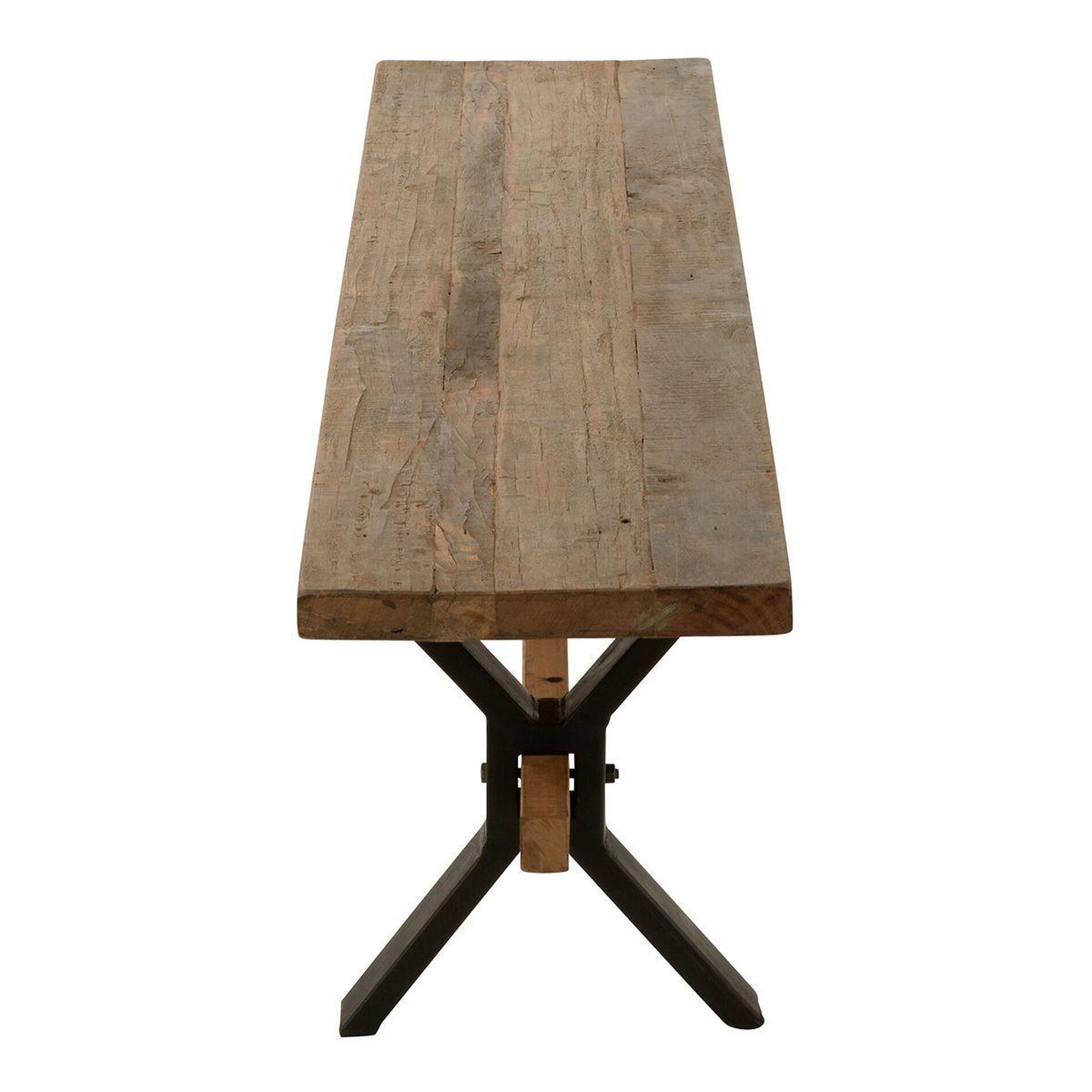 Voir la diapositive 3 : J-LINE Banc en bois vieilli  fannie  180cm marron