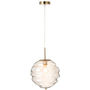 Voir la diapositive 2 : Paris Prix Lampe Suspension en Verre  Ruche  34cm Cognac Clair