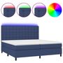 Voir la diapositive 2 : VIDAXL Sommier a lattes de lit et matelas et LED Bleu 200x200 cm Tissu